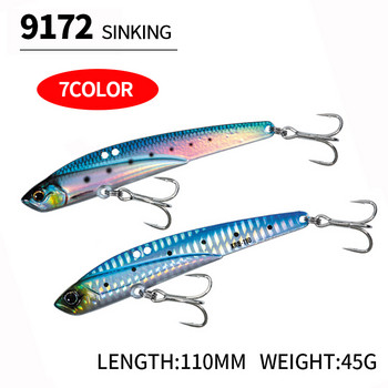 Sinking Metal Vib Ratlin Fishing Lures 45g 110mm jigs Vibration Swimbait Wobbler for Bass Artificial Hard Baits Shore Cast Pesca