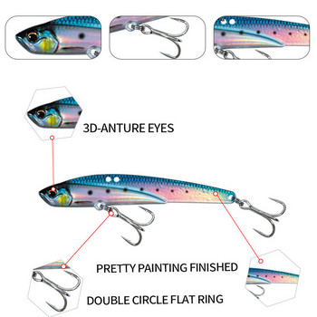 Sinking Metal Vib Ratlin Fishing Lures 45g 110mm jigs Vibration Swimbait Wobbler for Bass Artificial Hard Baits Shore Cast Pesca