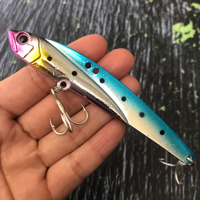 Sinking Metal Vib Ratlin Fishing Lures 45g 110mm jigs Vibration Swimbait Wobbler for Bass Artificial Hard Baits Shore Cast Pesca