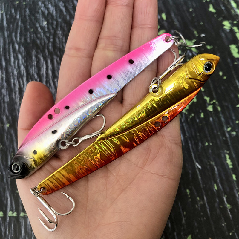 Sinking Metal Vib Ratlin Fishing Lures 45g 110mm jigs Vibration Swimbait Wobbler for Bass Artificial Hard Baits Shore Cast Pesca