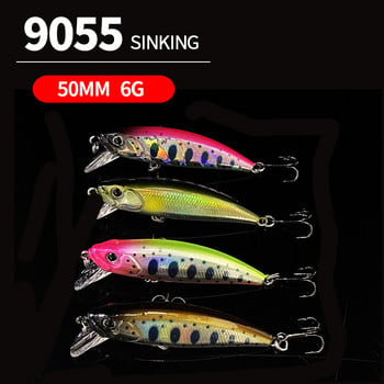 1 τεμ 50mm 6g Sinking Minnow Fishing Lure Wobblers for Pike Artificial Hard Bait Pesca Isca Swimbait Fishing Supplies νέο 2024