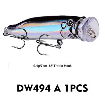 Popper Fishing Lure Weights 9,4G/7CM Bait Poppers Topwater Lure Trolling Lures Pesca Wobbler Articulos De Pesca Isca Artificial