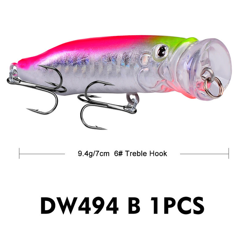 Popper žvejybos masalo svoriai 9,4 G/7 CM Masalas Poppers Topwater Lure velkamieji masalai Pesca Vobleris Articulos De Pesca Isca Dirbtinis