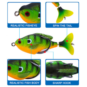 Rotate Tail Crank Fishing Lure Wobbles 7,5cm 8,5g Topwater Soft Baits Lifelike Artificial Hard Bait Bass Pike Fishing Tacking