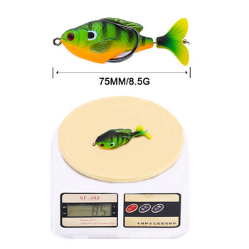 Rotate Tail Crank Fishing Lure Wobbles 7,5cm 8,5g Topwater Soft Baits Lifelike Artificial Hard Bait Bass Pike Fishing Tacking