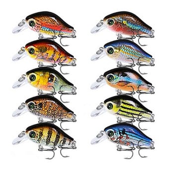 1 τεμ. Crankbait Fishing Lures 5,2cm 8,5g 3D Eyes Floating Quality Τεχνητό πλαστικό Hard Bait Bass Bass Pike Wobblers Fishing Tacking