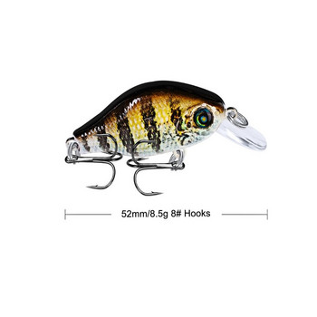 1 τεμ. Crankbait Fishing Lures 5,2cm 8,5g 3D Eyes Floating Quality Τεχνητό πλαστικό Hard Bait Bass Bass Pike Wobblers Fishing Tacking