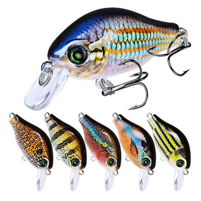 1 бр. Crankbait риболовни примамки 5,2 cm 8,5 g 3D очи плаващи качествена изкуствена пластмаса твърда стръв бас щука воблери риболовни принадлежности