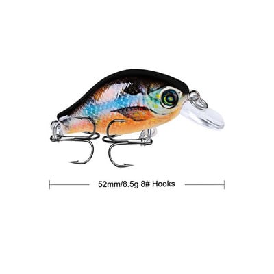 1 buc Crankbait Naluci de pescuit 5,2 cm 8,5 g Ochi 3D Plutitor de calitate plastic Artificial Momeală tare Bass Stiuca Wobblers Aparatură de pescuit