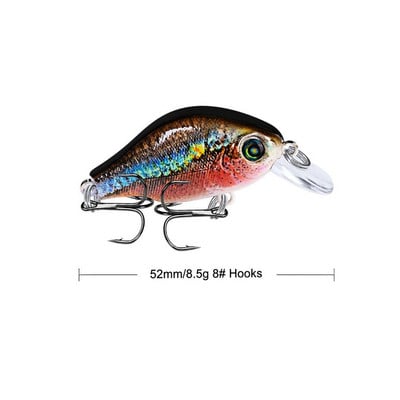 1 buc Crankbait Naluci de pescuit 5,2 cm 8,5 g Ochi 3D Plutitor de calitate plastic Artificial Momeală tare Bass Stiuca Wobblers Aparatură de pescuit