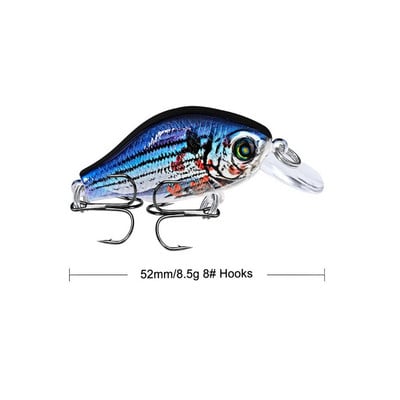 1 buc Crankbait Naluci de pescuit 5,2 cm 8,5 g Ochi 3D Plutitor de calitate plastic Artificial Momeală tare Bass Stiuca Wobblers Aparatură de pescuit