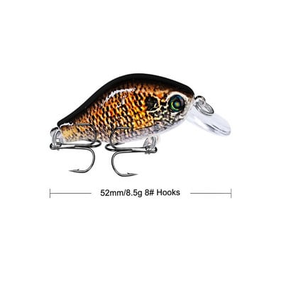 1 buc Crankbait Naluci de pescuit 5,2 cm 8,5 g Ochi 3D Plutitor de calitate plastic Artificial Momeală tare Bass Stiuca Wobblers Aparatură de pescuit