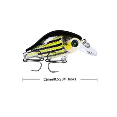 1 buc Crankbait Naluci de pescuit 5,2 cm 8,5 g Ochi 3D Plutitor de calitate plastic Artificial Momeală tare Bass Stiuca Wobblers Aparatură de pescuit