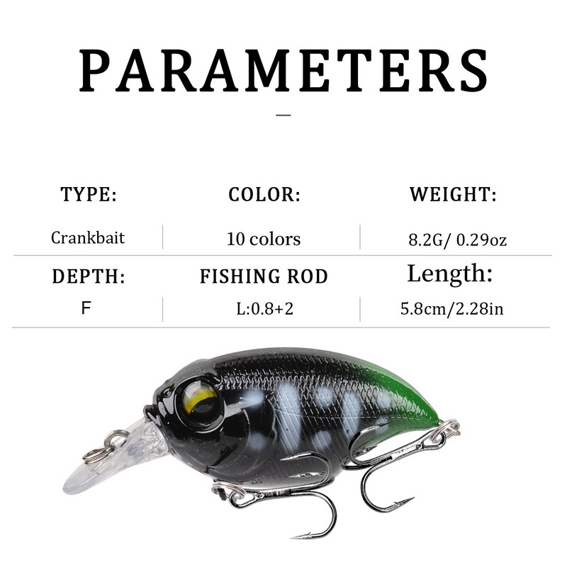 1 tk ujuv Crankbait püügilant 5,8 cm 8,2 g tehisplastist kõva sööt Minnow voblerid Pike Bass Jerkbaits kalastustarbed