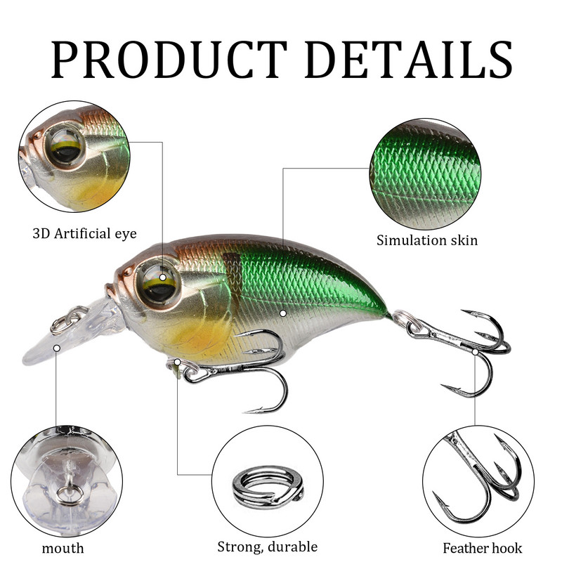 1 tk ujuv Crankbait püügilant 5,8 cm 8,2 g tehisplastist kõva sööt Minnow voblerid Pike Bass Jerkbaits kalastustarbed
