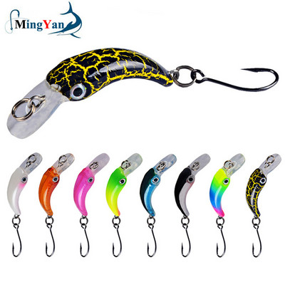 1 kom Plutajući mamac za ribolov gavca 3,8 cm 1,5 g Mini umjetni tvrdi mamac Oštra udica Crankbait Wobbler Pastrva Ribolov štuke Bass