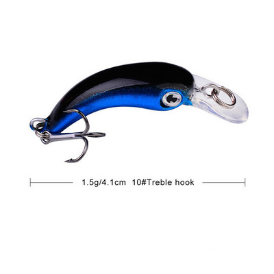 1 tk ujuv Minnow kalapüügilant 3,8 cm 1,5 g mini kunstlik kõva sööt terav konks väntsööda vobbler forell haugi bassipüük