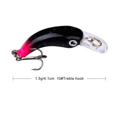 1 tk ujuv Minnow kalapüügilant 3,8 cm 1,5 g mini kunstlik kõva sööt terav konks väntsööda vobbler forell haugi bassipüük