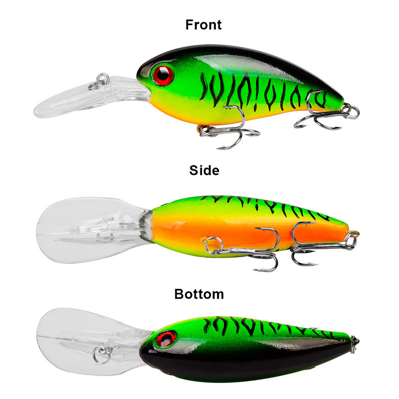 1 ks Crankbait Rybárske nástrahy Morský trolling Minnow Umelá tvrdá návnada 10 cm 14 g Veľké wobblery Rýchla potápačská návnada Kapor Crankbait Rybolov