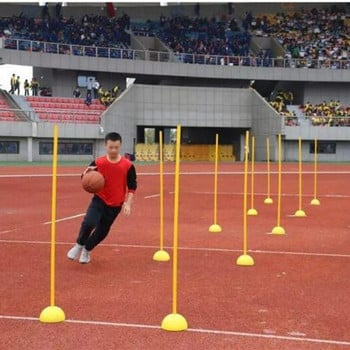 Тренировъчен маркер Футболен знак Pole Agility Marker Устойчива на падане лента за препятствия за баскетбол Футболни тренировки Спорт на открито