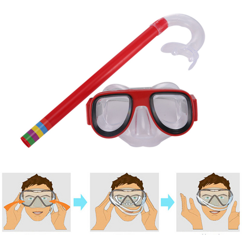 Ochelari de înot din silicon pentru copii Set de snorkeling în siguranță Set anti-ceață Ochelari de înot în siguranță Tub de respirație subacvatic pentru scuba