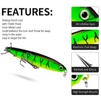 Μολύβι Sinking Fishing Lure Βάρη 10-24g Bass Fishing Deckle Lures Αξεσουάρ ψαρέματος Θαλπωρή αλμυρού νερού Fish Bait Trolling