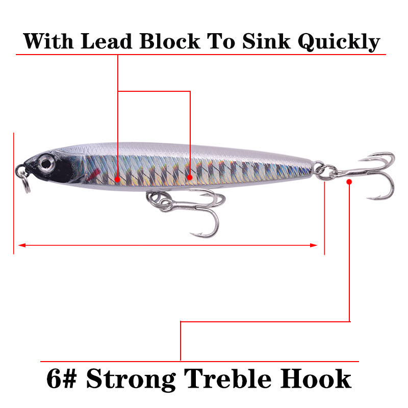 1 kom tonuća olovka mamac za pecanje 10 g 14 g 18 g vobleri za trolling Umjetni tvrdi mamci za brancine Slanovodni Pesca ribolovni pribor
