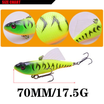 1 τεμ. Sinking Vib δόνηση Fishing Lure 70mm 17,5g Winter Fishing Hake Bait Swivel Jig Wing Artificial Hard Lures Wobbler Tackle