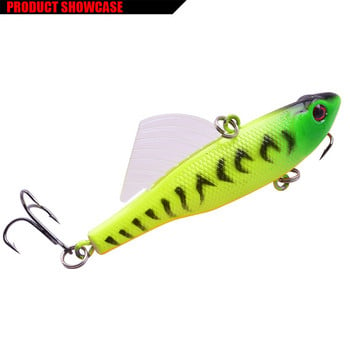 1 τεμ. Sinking Vib δόνηση Fishing Lure 70mm 17,5g Winter Fishing Hake Bait Swivel Jig Wing Artificial Hard Lures Wobbler Tackle