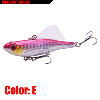 1 τεμ. Sinking Vib δόνηση Fishing Lure 70mm 17,5g Winter Fishing Hake Bait Swivel Jig Wing Artificial Hard Lures Wobbler Tackle