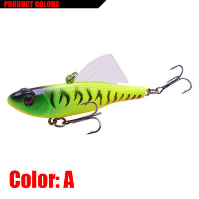 1 tk vajuv vibratsiooniga püügilant 70 mm 17,5 g talipüügi merluussööt, tiib, kunstlik kõva peibutis, vobleri varustus