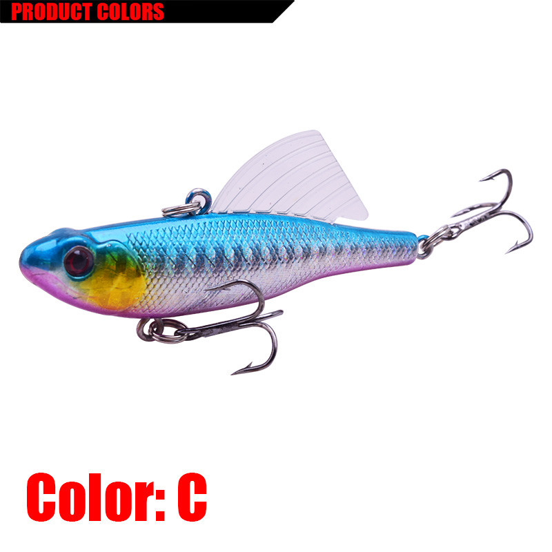 1 tk vajuv vibratsiooniga püügilant 70 mm 17,5 g talipüügi merluussööt, tiib, kunstlik kõva peibutis, vobleri varustus