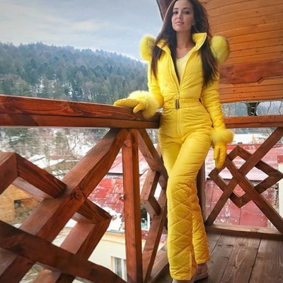 Nauji žieminiai moteriški kombinezonai su gobtuvu Parka medvilniniu paminkštinimu šiltų vartų slidinėjimo kostiumas su tiesiu užtrauktuku vientisas laisvalaikio sportinis kostiumas 2023 m.