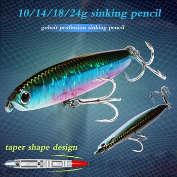 Потъваща примамка с молив 10g 14g 18g 24g кука за риболов Minnow Steel Ball VIB Long Shot Jerkbait Силиконова примамка за тролинг Swimbait Pesca