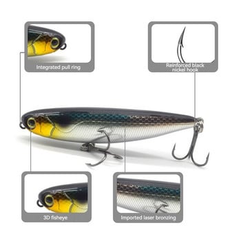 SKYBAITS Topwater Pencil 6g/12g Surface Walker Fishing Lure Walk Z-shaped Dog Artificial Saltwater Bass Hard Bait Tackle