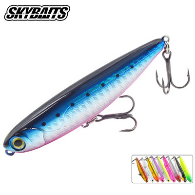 SKYBAITS Topwater Pencil 6g/12g Surface Walker Fishing Lure Walk Z-shaped Dog Artificial Saltwater Bass Hard Bait Tackle