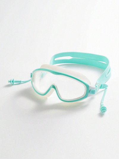 Vaikiški didelio rėmo plaukimo akiniai su ausų kištukais Vaikiški nuo rasojimo plaukimo akiniai berniukams mergaičių baseino paplūdimio akiniai nuo 2 iki 6 metų