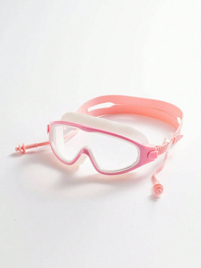 Vaikiški didelio rėmo plaukimo akiniai su ausų kištukais Vaikiški nuo rasojimo plaukimo akiniai berniukams mergaičių baseino paplūdimio akiniai nuo 2 iki 6 metų