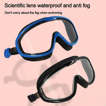Очила за плуване с голяма рамка Възрастни Прозрачни очила за плуване против замъгляване без течове Регулируеми професионални Мъже Жени HD Очила за плуване