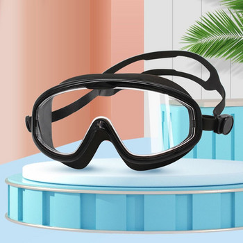 Очила за плуване с голяма рамка Възрастни Прозрачни очила за плуване против замъгляване без течове Регулируеми професионални Мъже Жени HD Очила за плуване