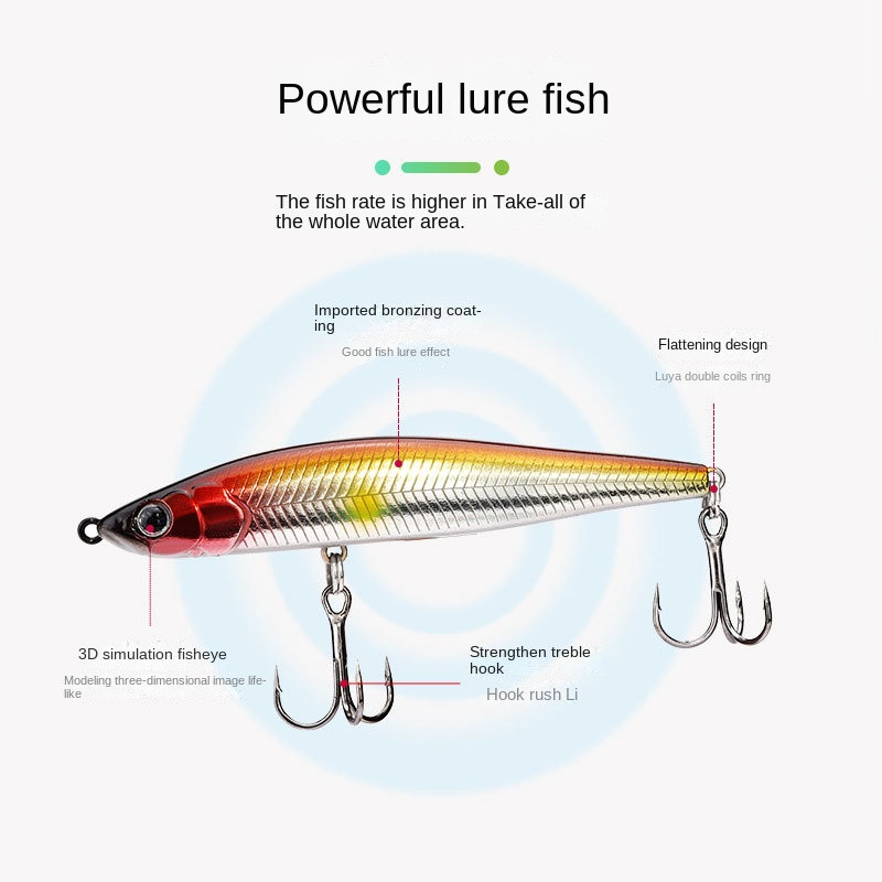 Uppuv pliiatsiga püügilant Suspeding Jerkbait Long Casting Minnow Bait Jaapani vibratsioonivooblerid Stickbait haugi bassile