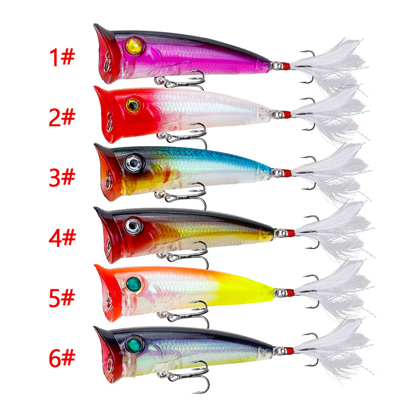 1 buc. Topwater Popper Naluca de pescuit 8cm 10.5g Plutitoare Swim Wobblers Artificial Plastic Hard Momeal Bass Stiuca Crankbaits Isca Tackle