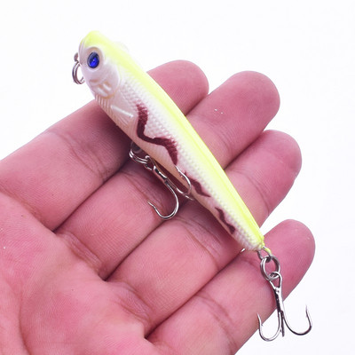 1 tk pliiatsiga püügilant 55 mm 8,2 g vee peal ujuv vobler kunstlik kõva sööt Crankbait Pesca Minnows kalastustarbed