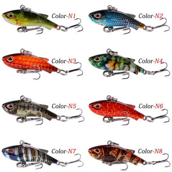 1 τεμ 42mm /4,2g VIB Fishing Lure All Layer 3D Eyes Wobbler Τεχνητά σκληρά πλαστικά δολώματα Carp Pesca