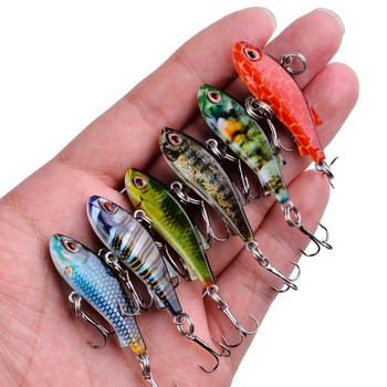 1 τεμ 42mm /4,2g VIB Fishing Lure All Layer 3D Eyes Wobbler Τεχνητά σκληρά πλαστικά δολώματα Carp Pesca