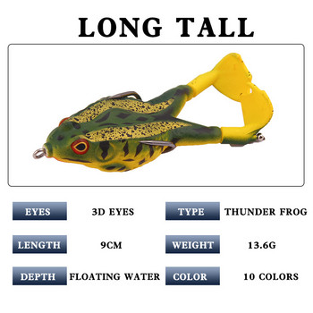 1 τμχ Δολώματα διπλής προπέλας Frog Soft Rubber 90mm 13,5g Topwater Jigging Wobbler Fishing Lure Bass Artificial Frog Bait Tackle