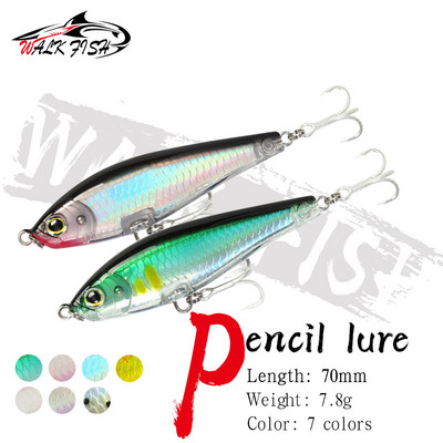 WALK FISH Sinking Gravity Creion Heavy Stick Naluca de pescuit 70MM 7.8G Apă sărată Lipleless Minnow Wobbler Momeală din plastic dur Pesca