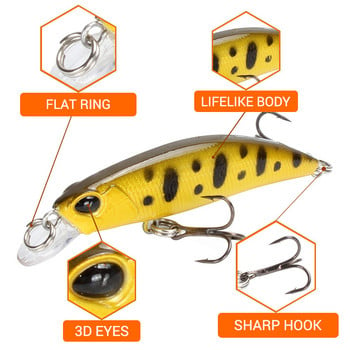 Slowly Sinking Minnow Fishing Lure 65mm 4g Artificial Japan Hard Bait Bass Pike Wobblers Crankbait Carp Fishing