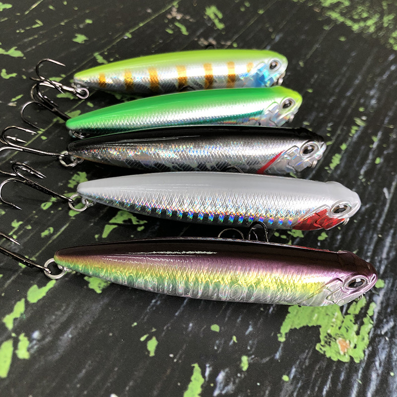 Pinnapealne pliiatslant 85mm 11g Topwater Walking the Dogs Freshwater Swimbait Fishing Vobbler haugi bassi kunstlikule kõvale söödale