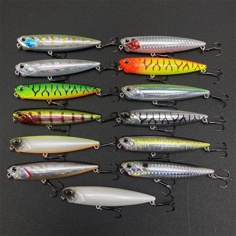 Pinnapealne pliiatslant 85mm 11g Topwater Walking the Dogs Freshwater Swimbait Fishing Vobbler haugi bassi kunstlikule kõvale söödale